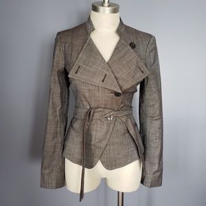 MaxMara Belted Assymetric Blazer Brown 6